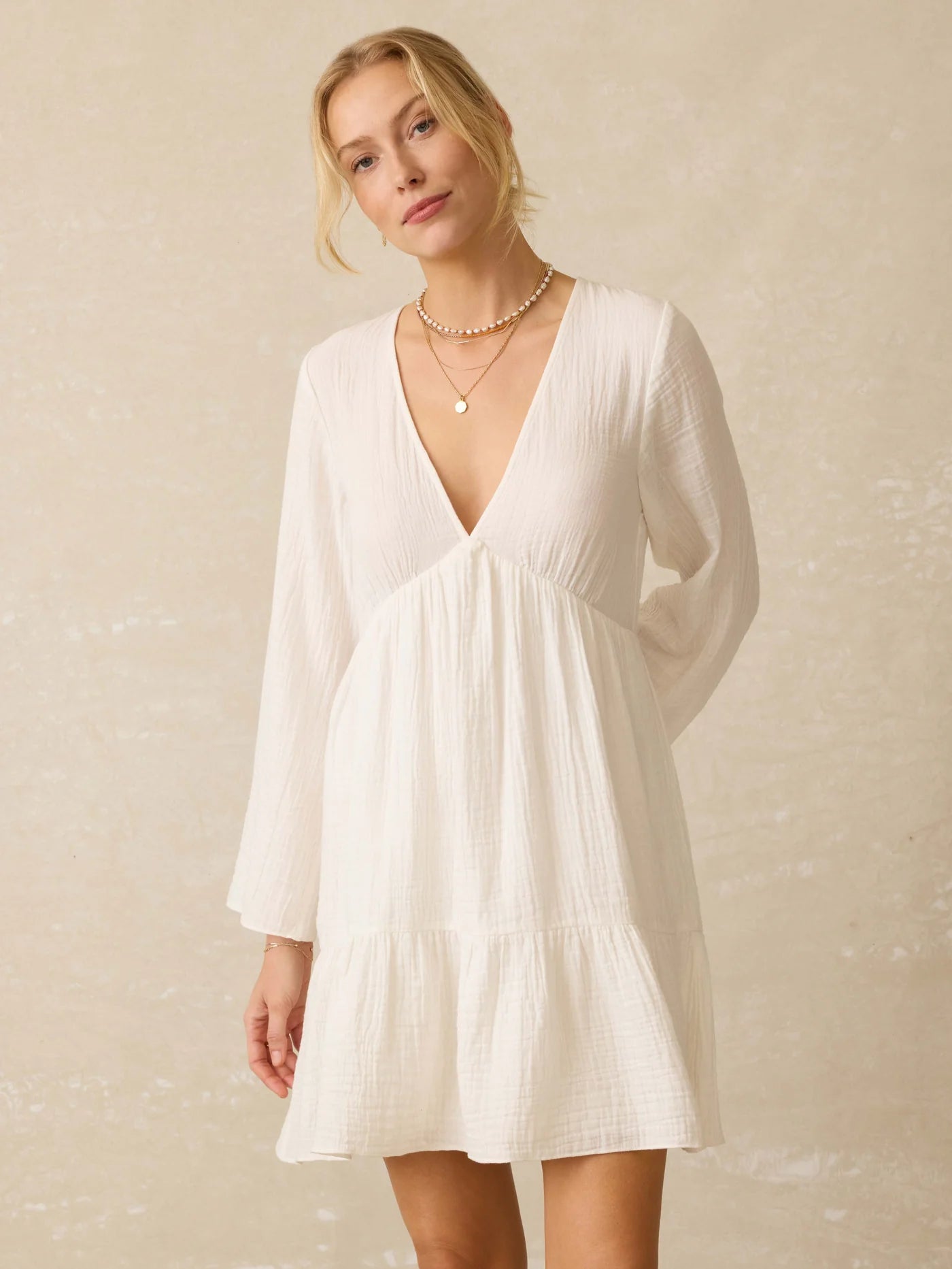 RODRIGUEZ-Dune Cotton Gauze Oceana Dress - White