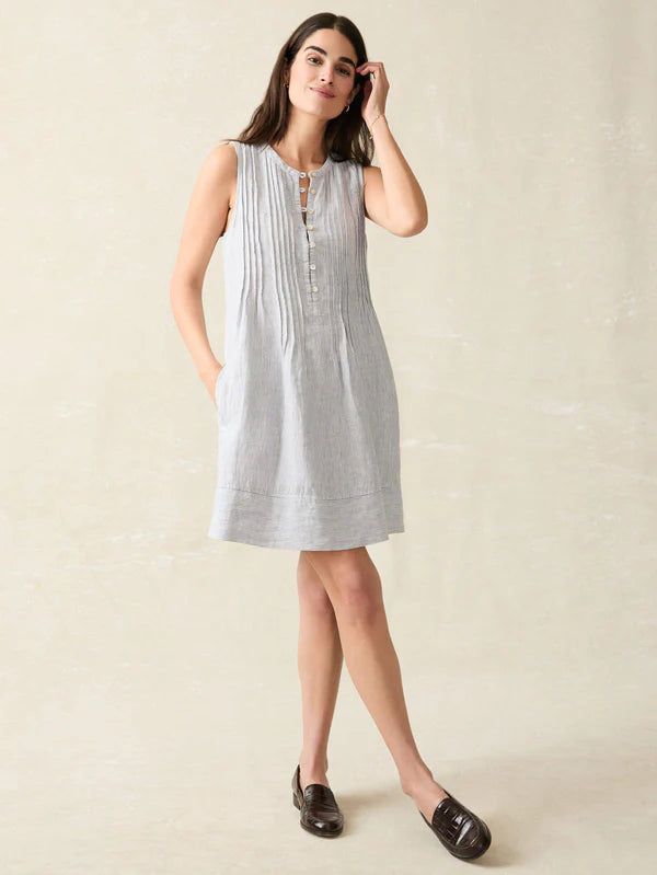 RODRIGUEZ-Dress - Blue Mini Stripe