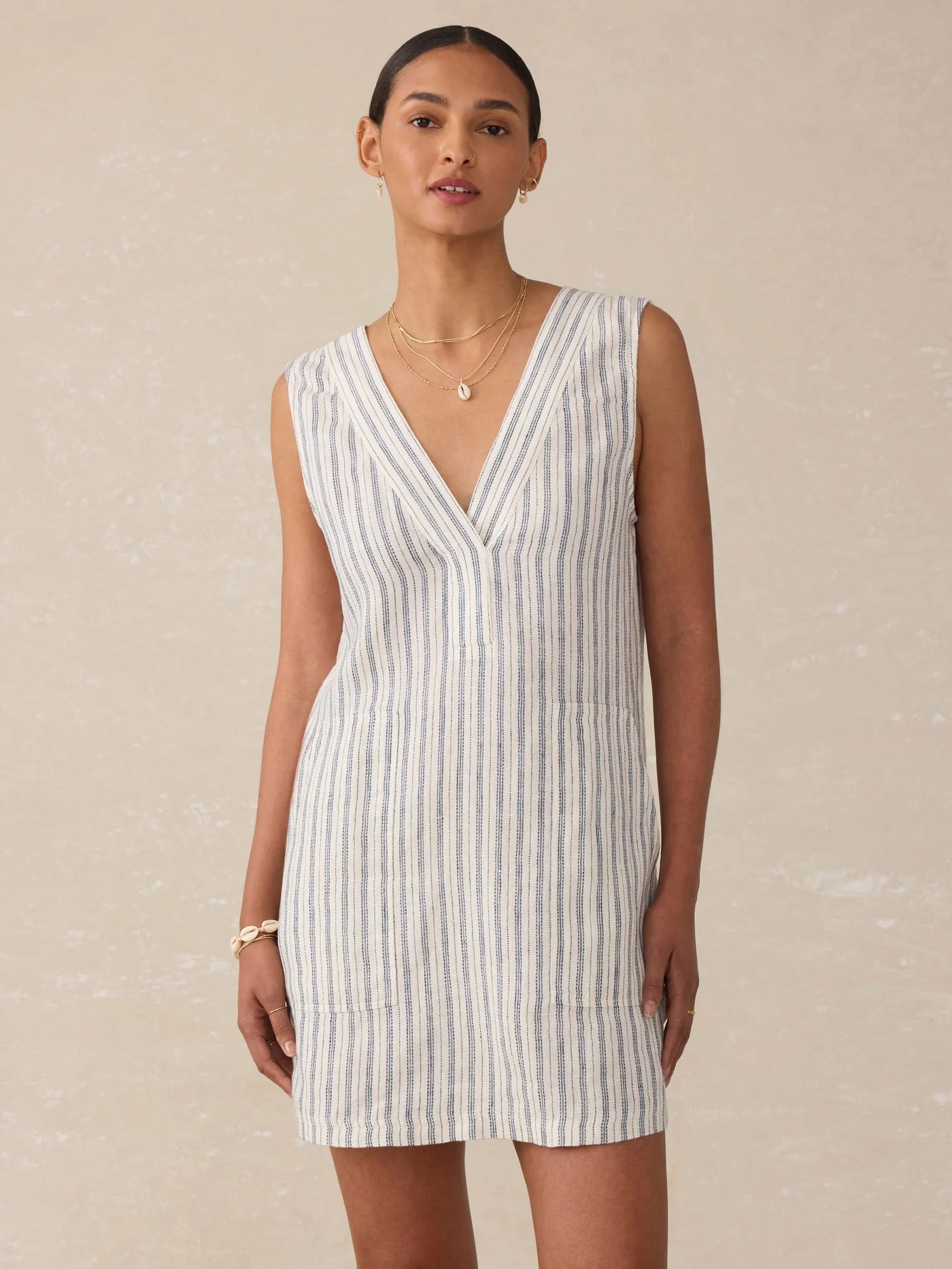 RODRIGUEZ-Azure Linen Dress