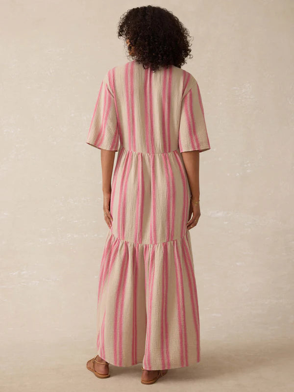 RODRIGUEZ-Cotton Gauze Wesley Dress - Cocoa Reef Stripe