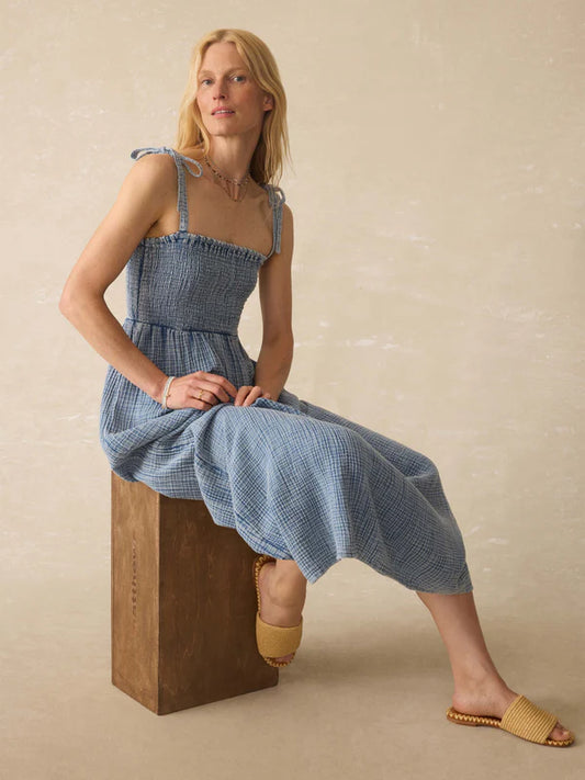 RODRIGUEZ-Dune Cotton Gauze Ella Dress - Light Indigo Wash Sale price$198